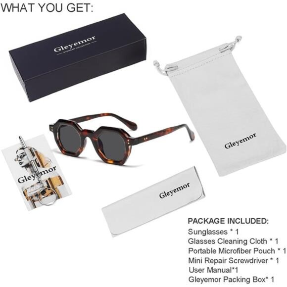 Men Women Sunglasses 100% UV400 Protection Tortoise/Grey - Picture 6 of 6